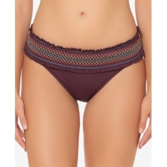 Bleu By Rod Beattie Other - Bleu Rod Beattie Women's Purple Smocked Band Hipster Bikini Bottom 4 NWT